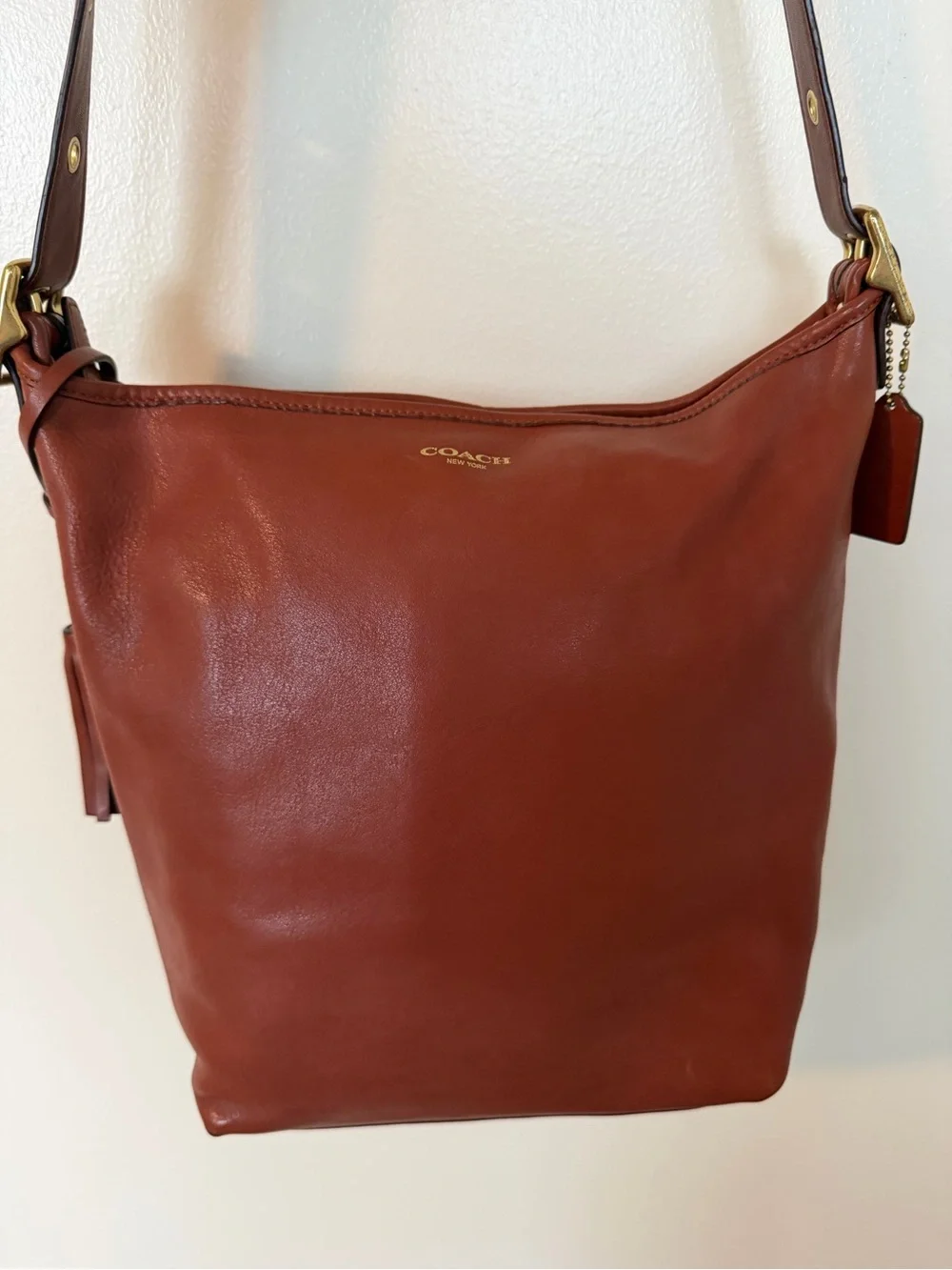 COACH Brown Leather Legacy Duffle Shoulder Bag 19889 Gold Hardware with Wallet